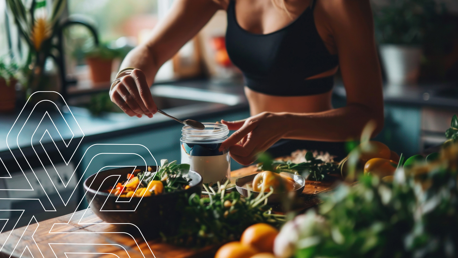 Woman making healthy lunch